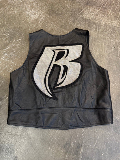 Ruff Ryders Black Leather Shirt Size M