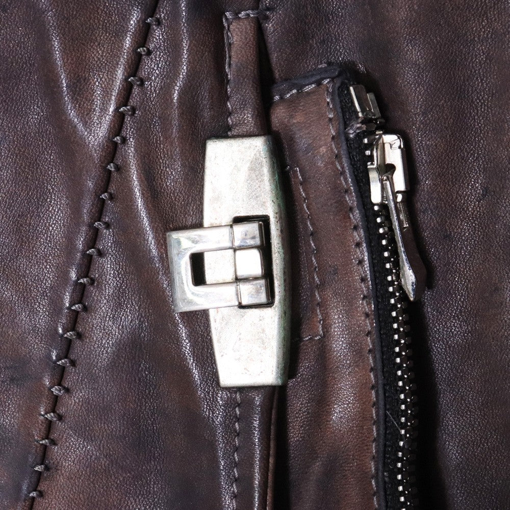 INCARNATION Horse Leather Hi-Neck Blouson D.Gray Size S