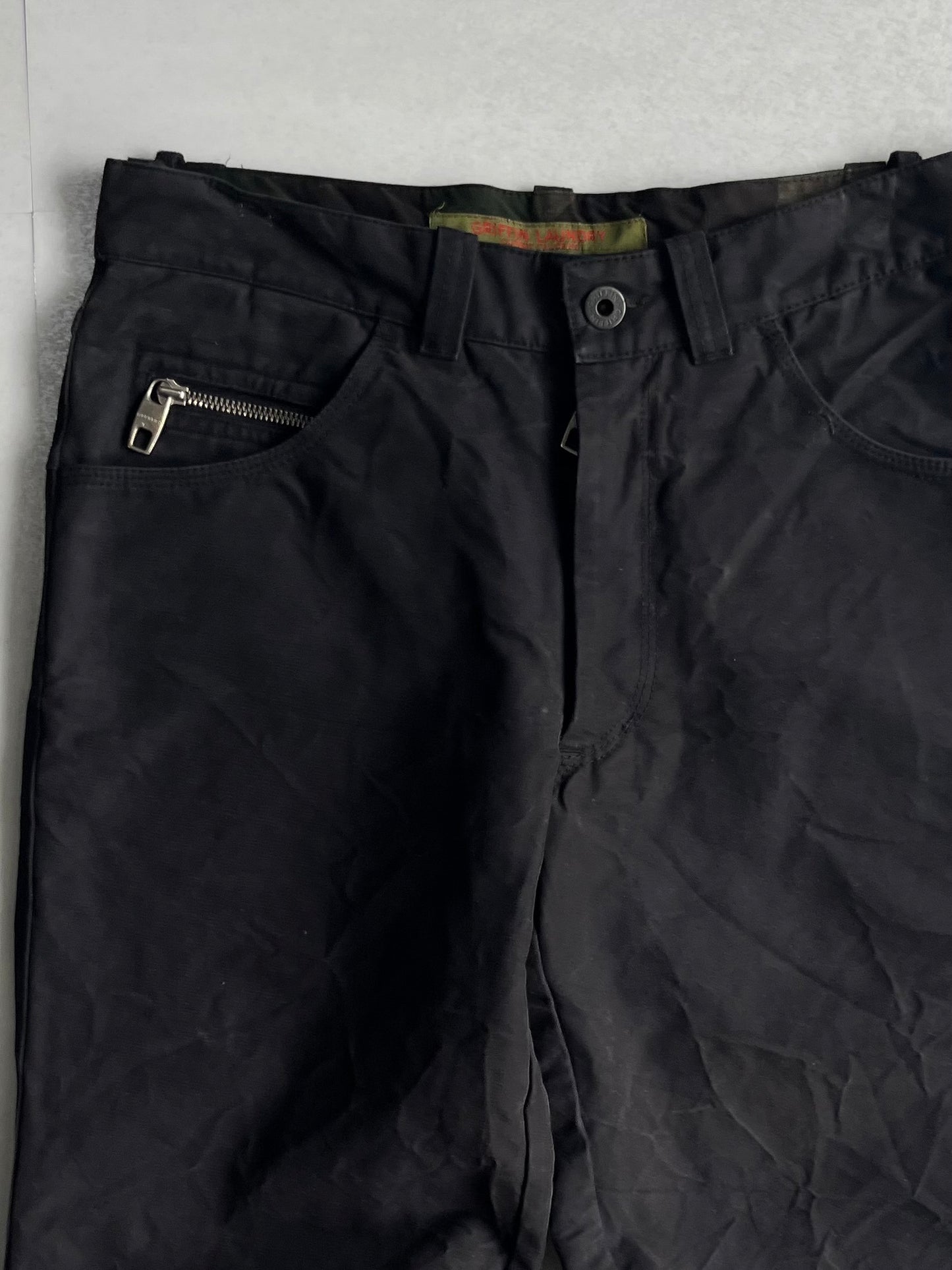 Griffin Black Zip Gimmick Pants Size 28