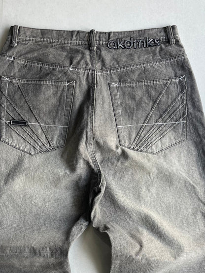 Akademiks Gray Buggy Denim Jeans Size 34