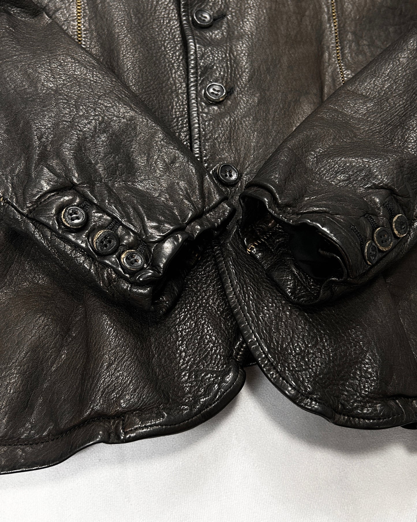 Isamu Katayama Backlash Garment-Dyed Leather Jacket Size M