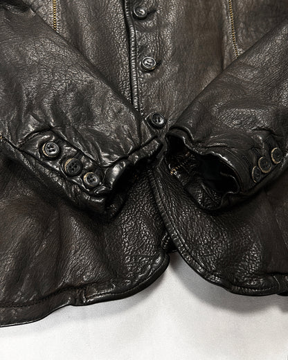 Isamu Katayama Backlash Garment-Dyed Leather Jacket Size M