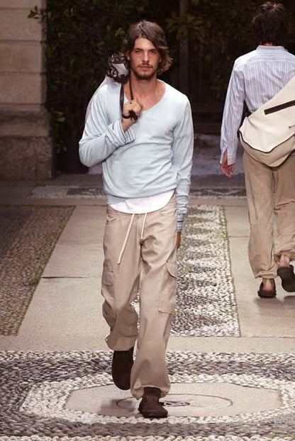 NEIL BARRETT SS03 Cotton Cargo Trousers Khaki