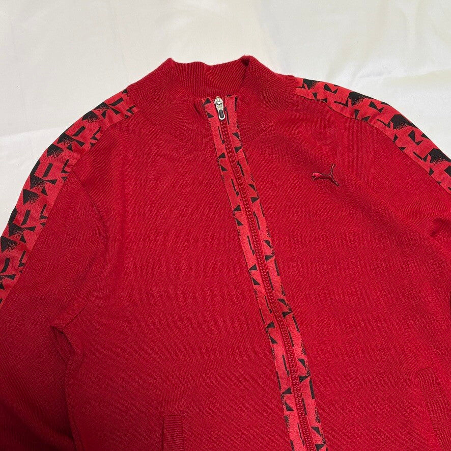 PUMA Red Wool/Nylon Full Zip Knit Jacket