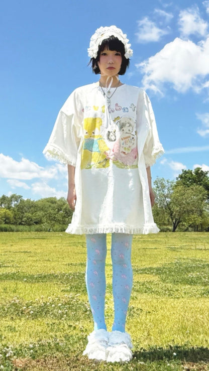 Motka lace dress x Motka YOUTH BATH White Lace Midi Dress Cotton Size FREE