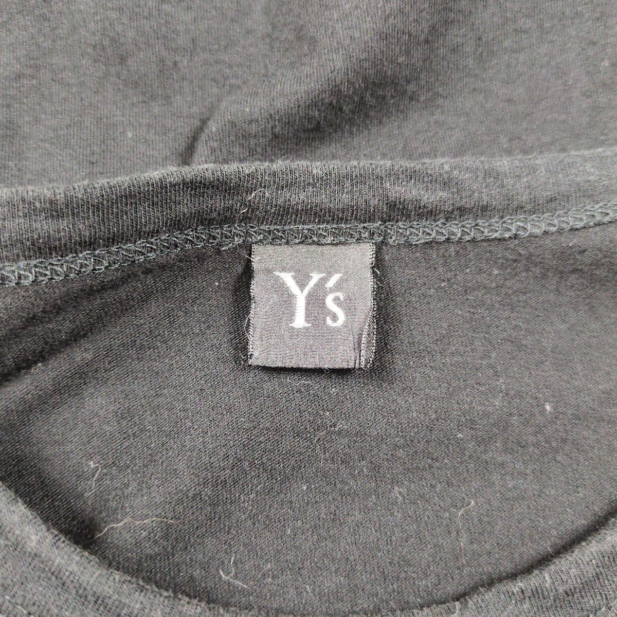 Y's Flipped Logo Oversized Long Sleeve T-Shirt Black Size 2