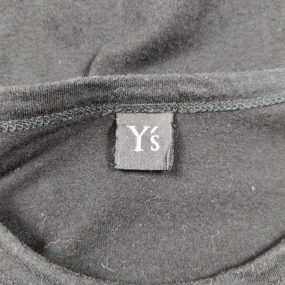 Y's Flipped Logo Oversized Long Sleeve T-Shirt Black Size 2