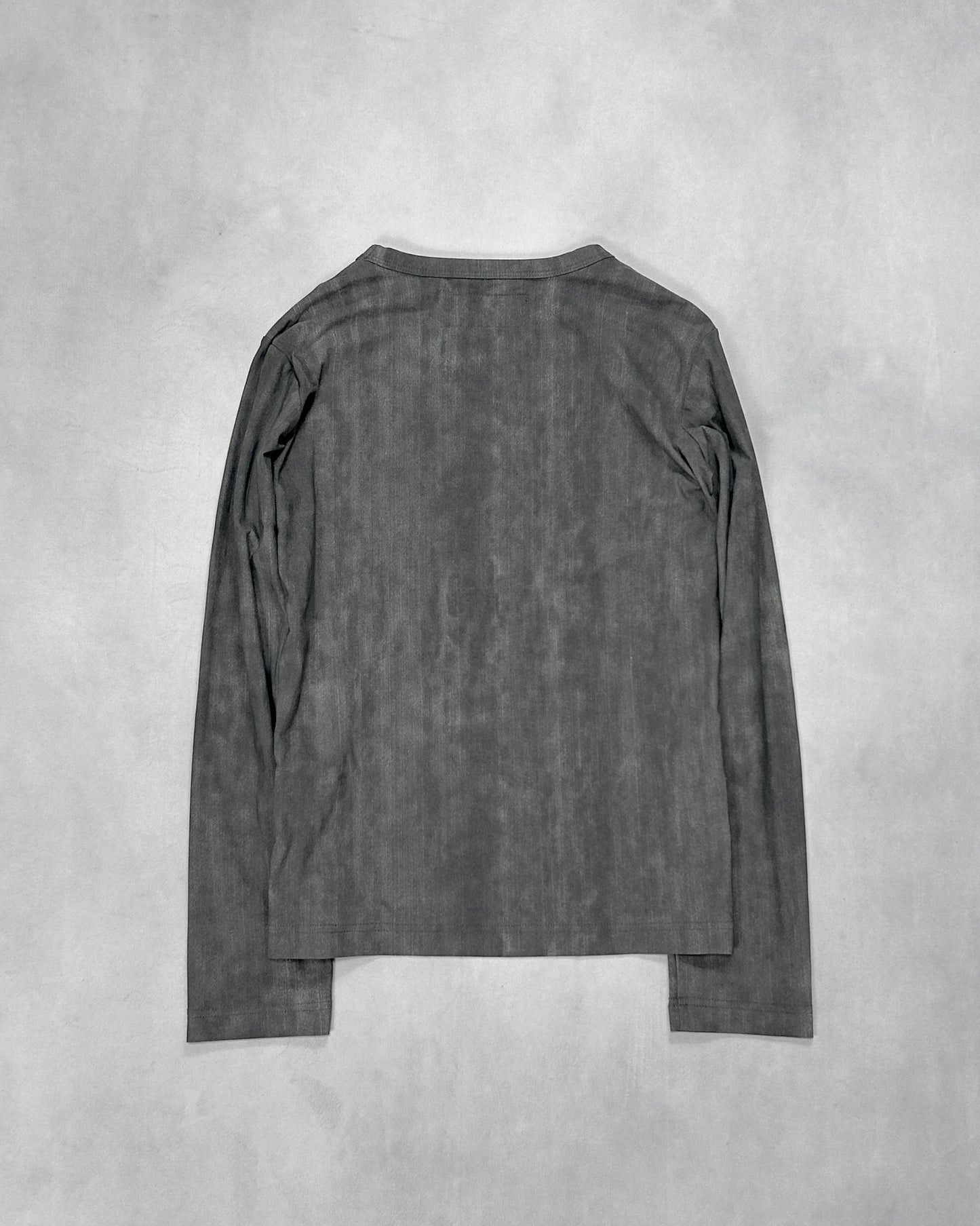 Yohji Yamamoto Stretch Nylon Mix Ink Gray Long Sleeve T-Shirt Size 2