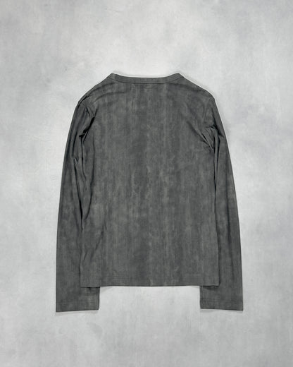 Yohji Yamamoto Stretch Nylon Mix Ink Gray Long Sleeve T-Shirt Size 2