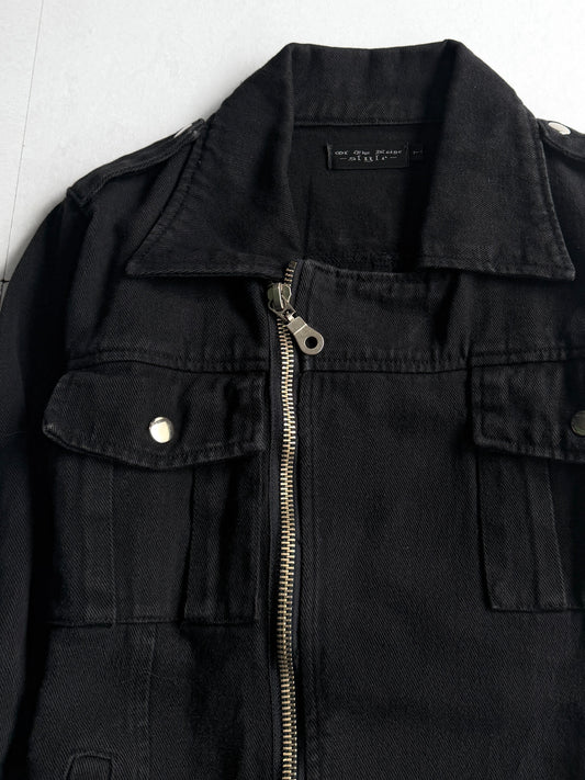 Of The Neige Style Military Flare Sleeve Denim Jacket Size 1