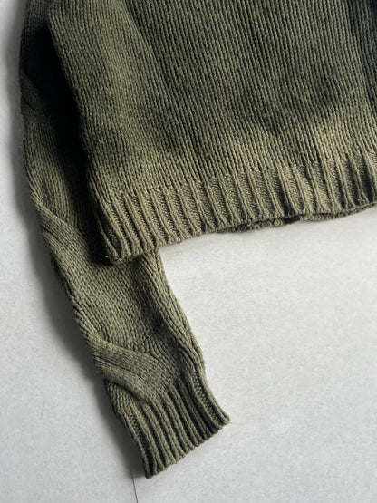 Diesel Green Acrylic Wool 3D Knit Sweater Size S