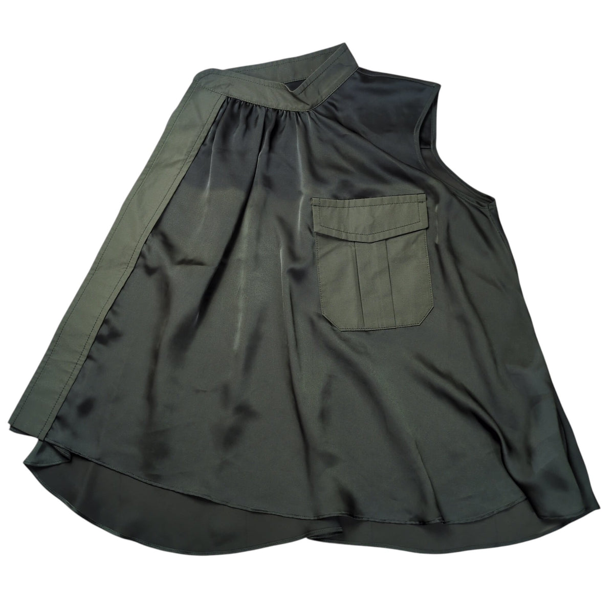 sacai 24SS Fabric Combo Military Blouse Khaki Size 1