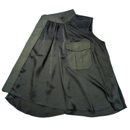 sacai 24SS Fabric Combo Military Blouse Khaki Size 1