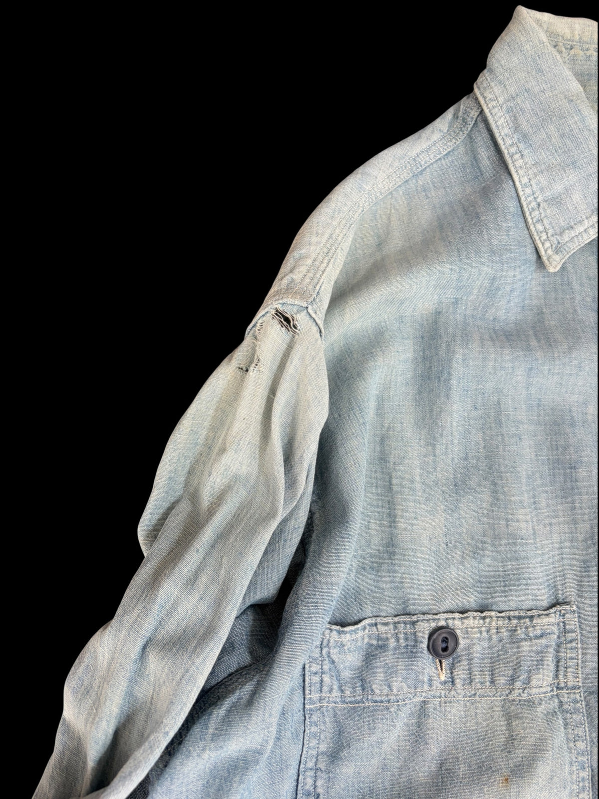HERCULES 50s Vintage Chambray Long Sleeve Shirt