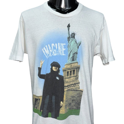JOHN LENNON 90s Imagine Bob Gruen Photo Vintage Tee Size L