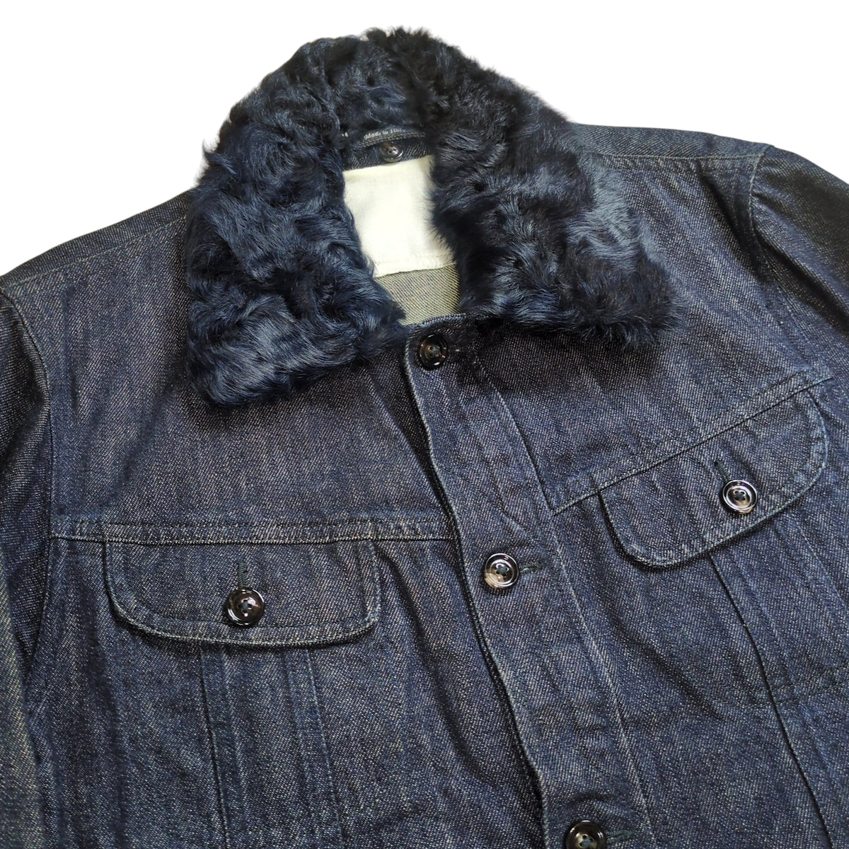 Maison Martin Margiela Fur Collar Denim Lamb Fur Size 46
