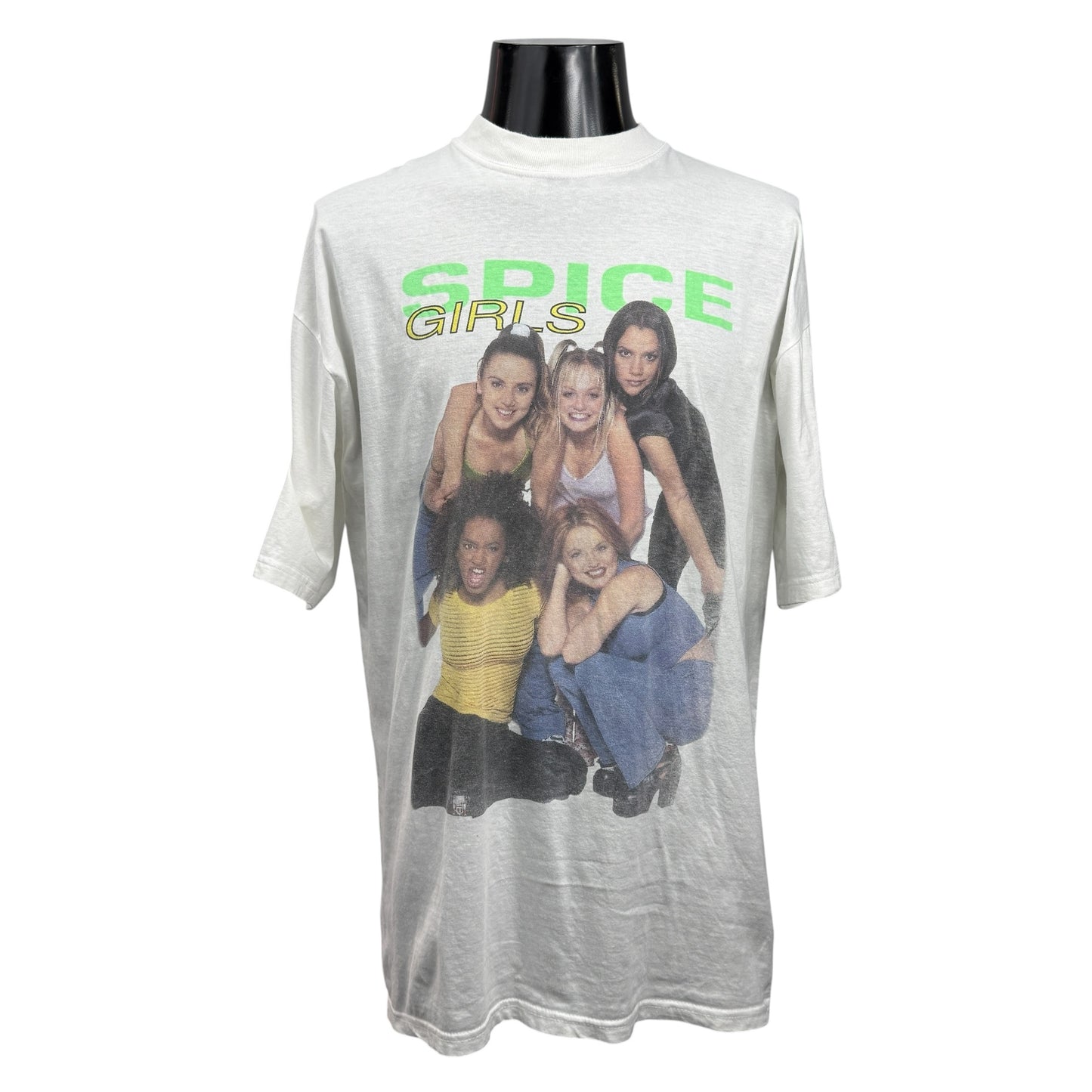 SPICE GIRLS 90s Euro Vintage Group Photo Neon Green Size L
