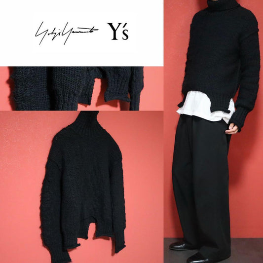 Y's 22AW Asymmetric Deconstructed Wool Knit Size 2