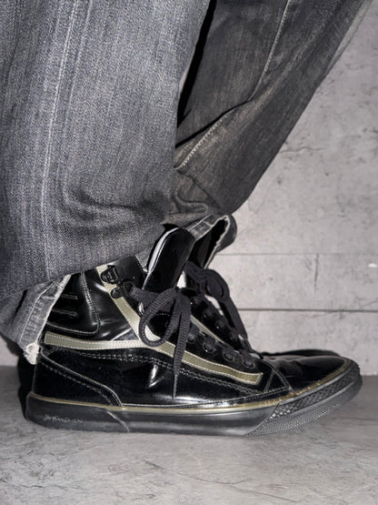 Saint Laurent Paris black Enamel Sneakers Size EU 42