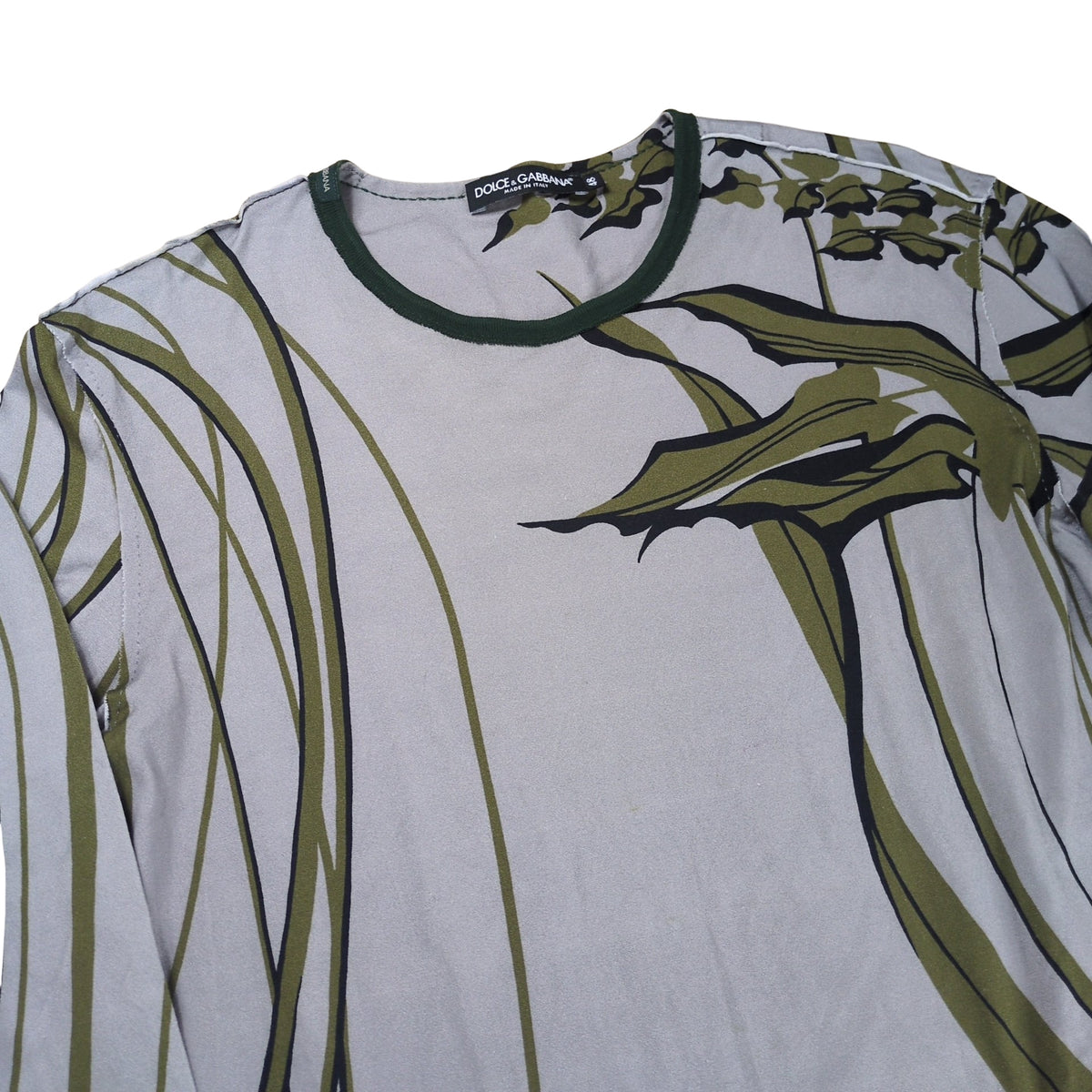 DOLCE&GABBANA Art Print Oversized Long Sleeve T-Shirt Gray Size 48