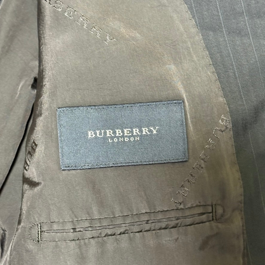BURBERRY LONDON 00s Stripe Wool/Silk Tailored Jacket