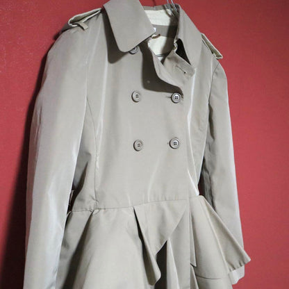 Miu Miu Beige Reconstructed A-Line Frilled Trench Size 42