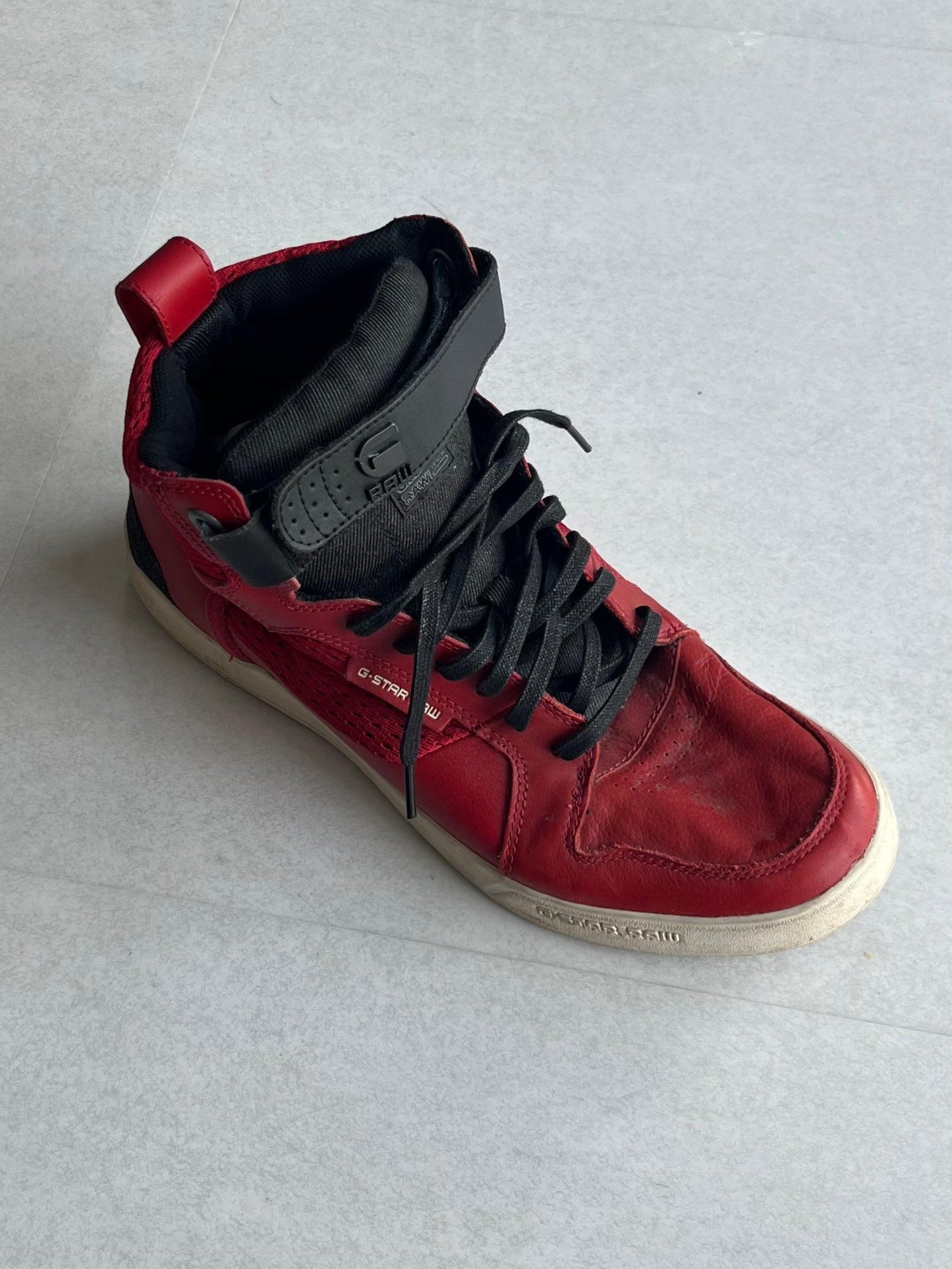 G-Star RAW Red High Cut Sneakers Size 27