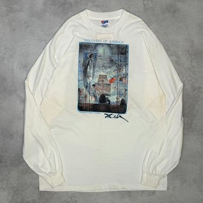 Salvador Dali 90s Dead Stock Discovery of Art White Size XL
