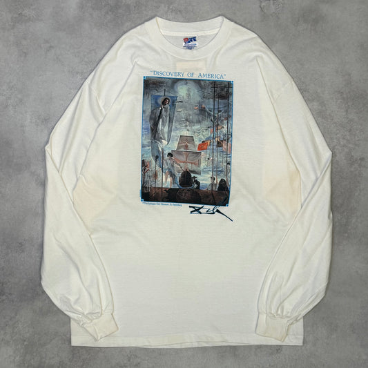 Salvador Dali 90s Dead Stock Discovery of Art White Size XL