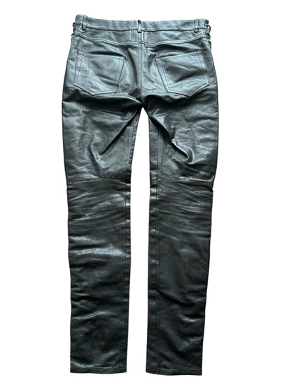Saint Laurent AW14 Lace Up Cowhide Leather Pants