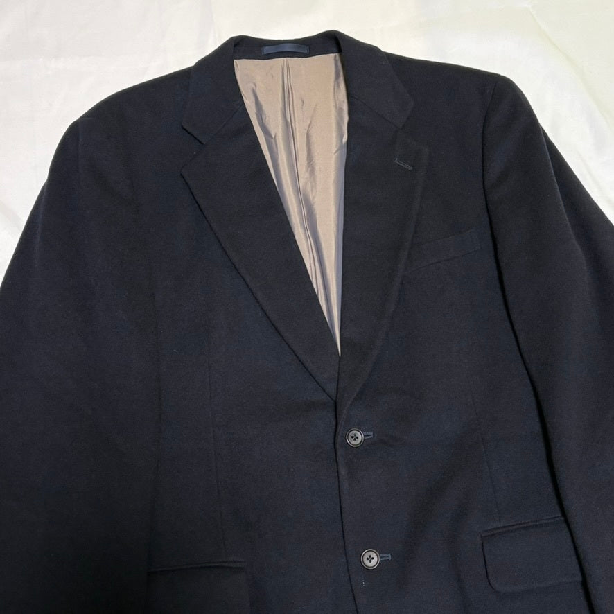 Burberrys 90s Navy Wool Melton Tailored Jacket