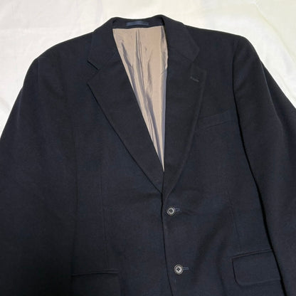 Burberrys 90s Navy Wool Melton Tailored Jacket