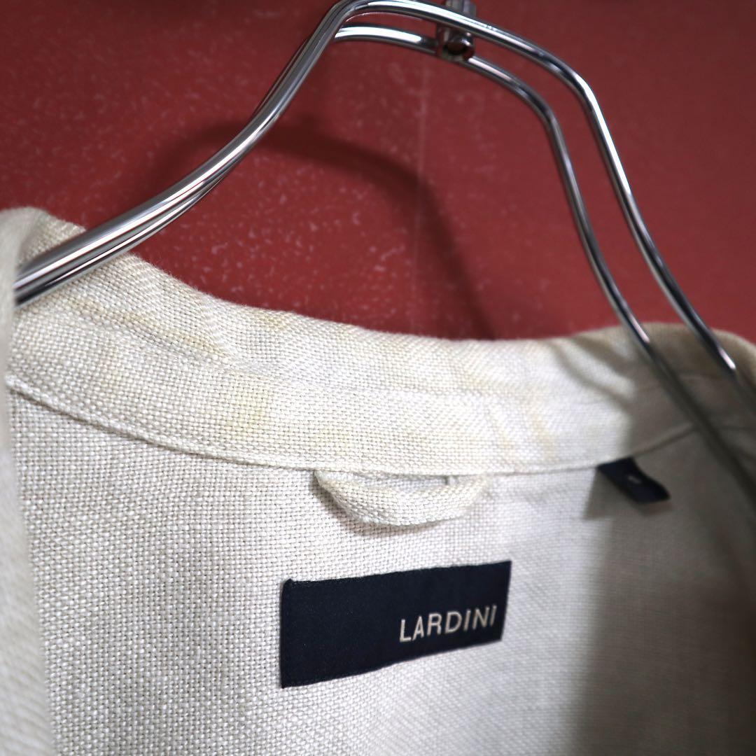 Lardini Off-White Linen Oversized Tailored Jacket Size S