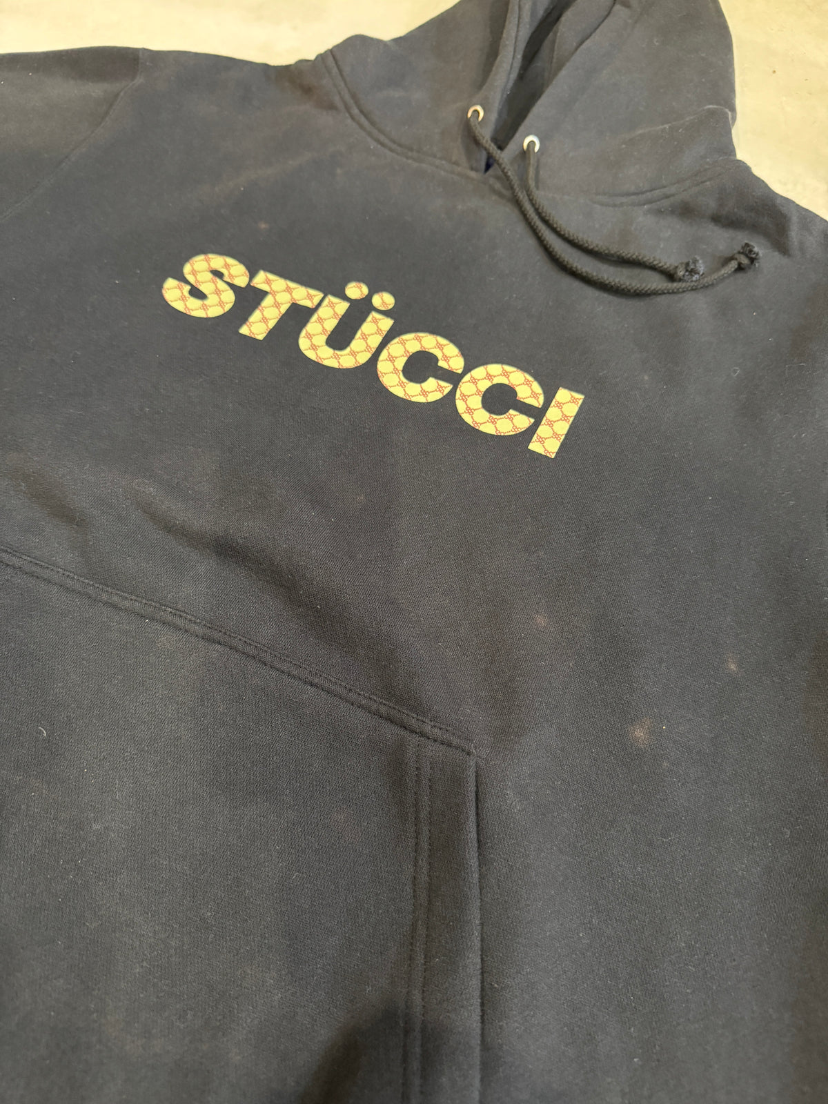 Stussy Catch The Wave Black Hoodie Size XL