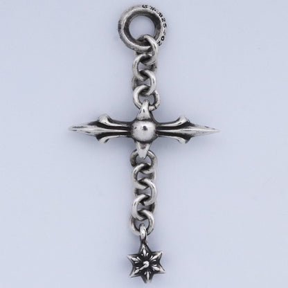 CHROME HEARTS Roly Cross Silver Charm Size F