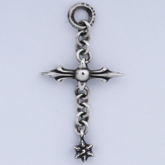 CHROME HEARTS Roly Cross Silver Charm Size F