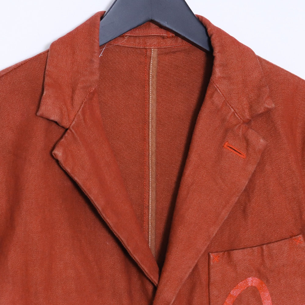 YAMANE EVISU Seagull Print Blazer Red Size 40