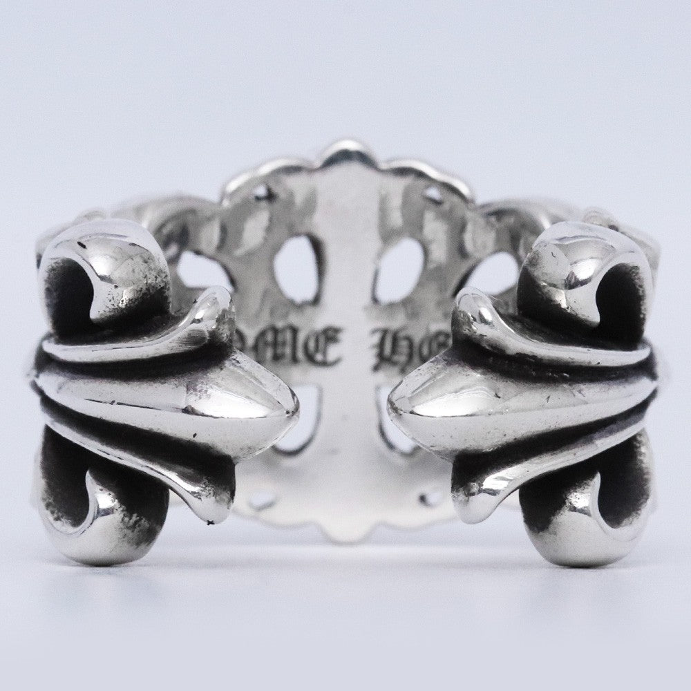 CHROME HEARTS Double Floral Cross Ring Silver Size ONE SIZE