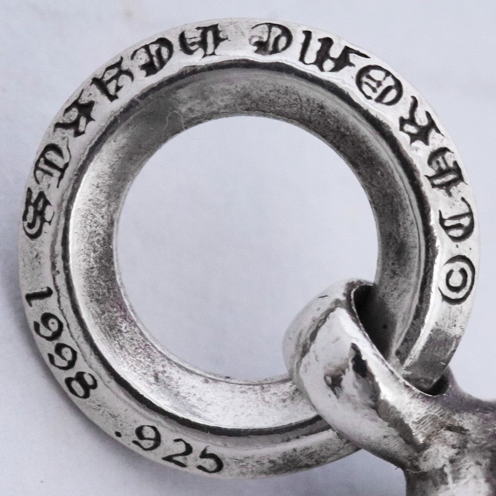 CHROME HEARTS 1 Ball Tiny CH Cross Charm Silver Size F