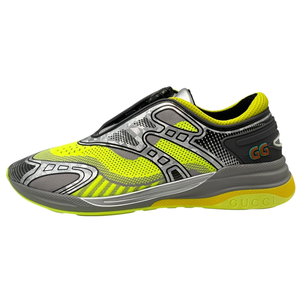 GUCCI 20SS Ultrapace R Mismatched Yellow Sneakers Size 8