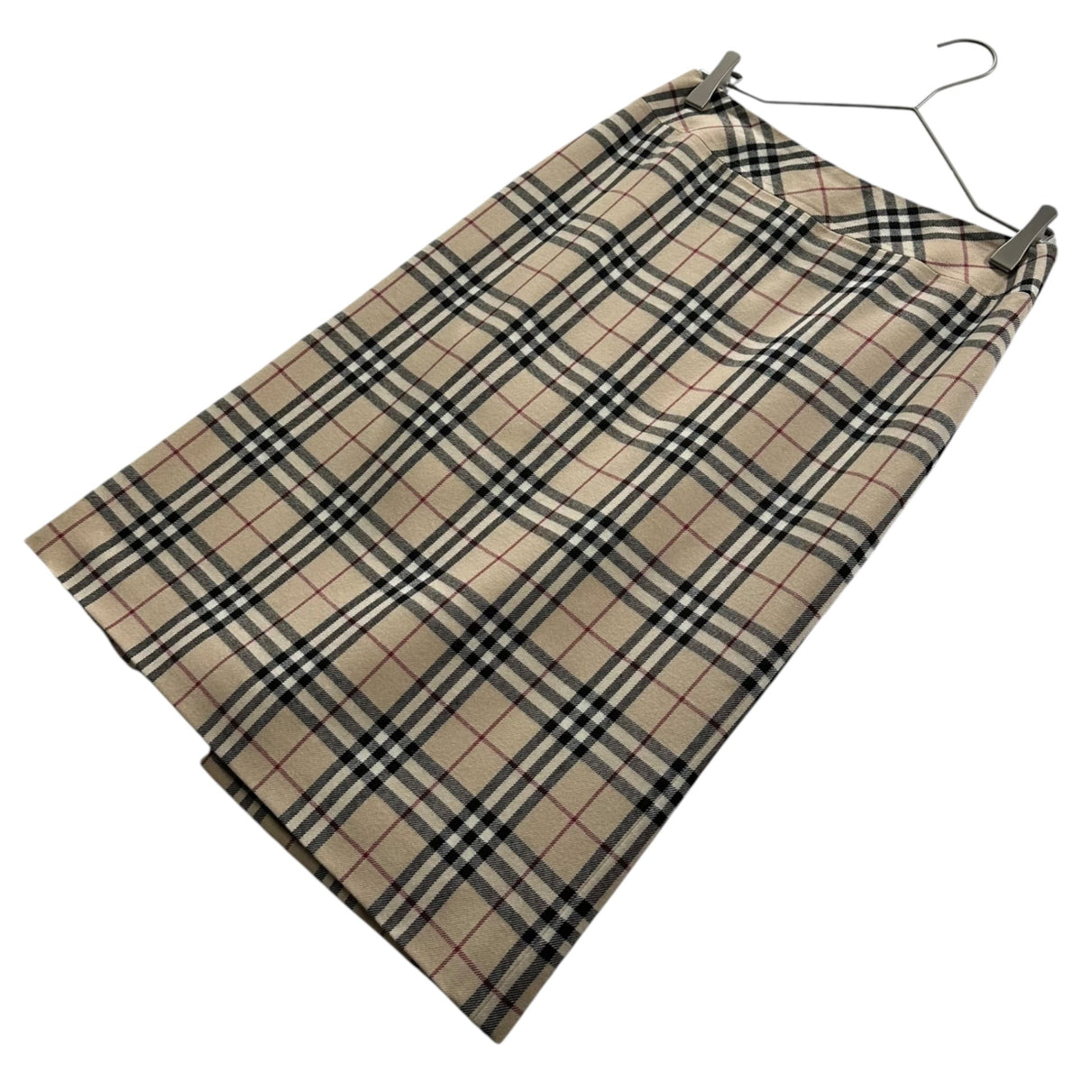 Burberry's Vintage Nova Check Wool Skirt Beige Size 38