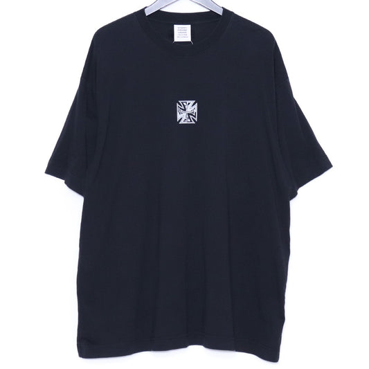 VETEMENTS 26SS Biker Cross Logo T-Shirt Black Size XS