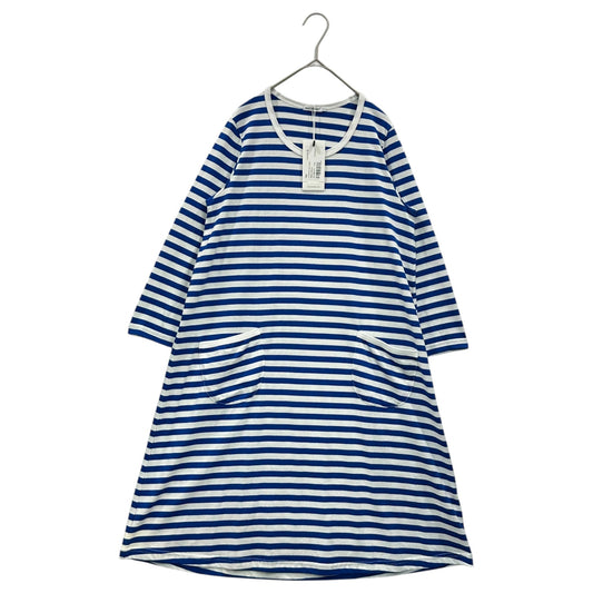 marimekko TASARAITA Border Cotton Dress White/Blue Size S