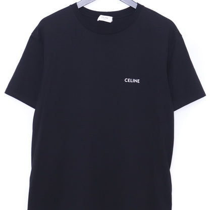 CELINE 38AW Small Logo Print Loose T-Shirt Black Size XS