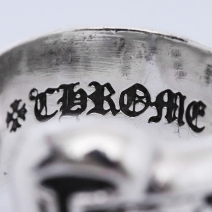 Chrome Hearts Small Scroll Label Ring Silver Size JP 4.5