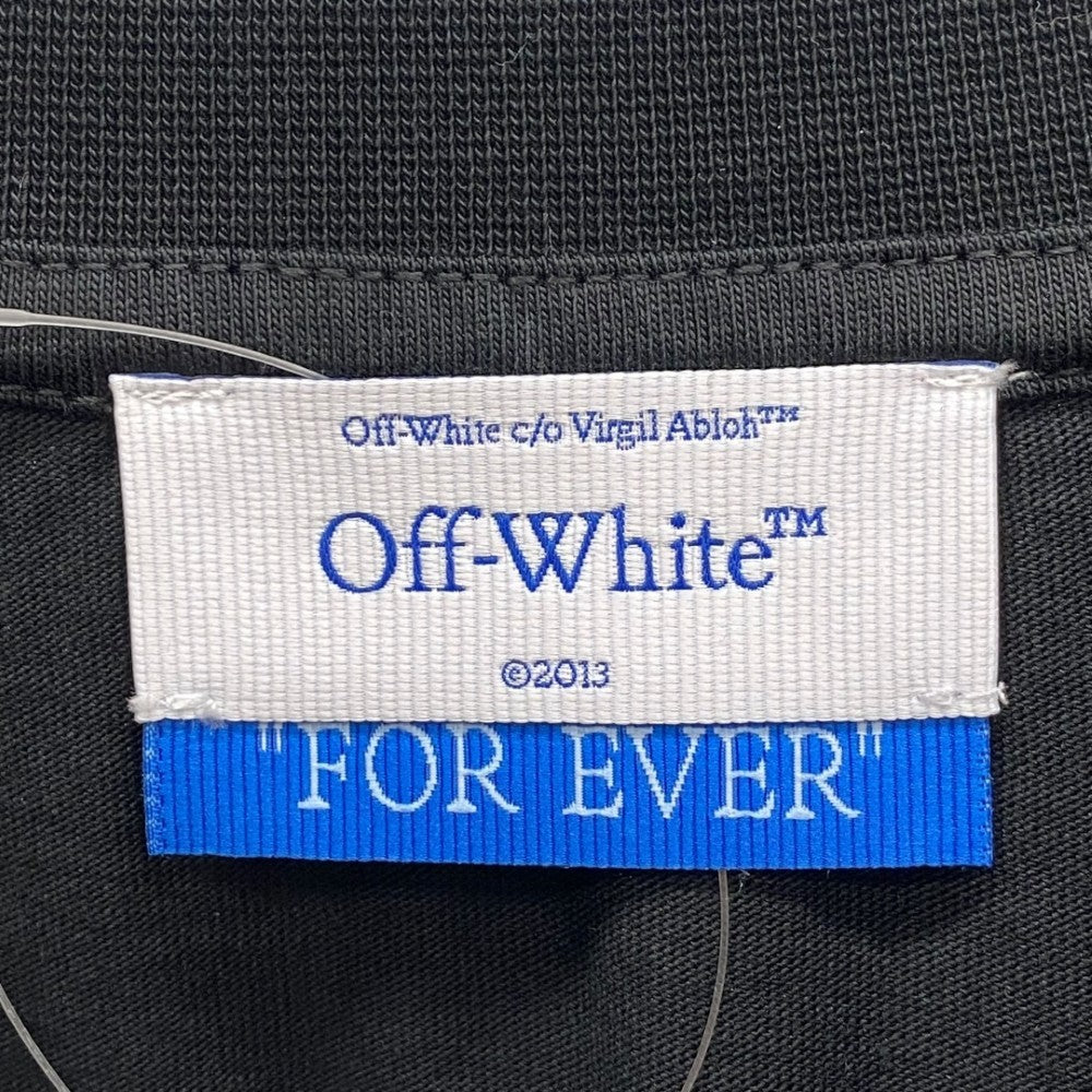 OFF-WHITE OFF STAMP Wide Logo Print Long Sleeve T-Shirt Black Size L