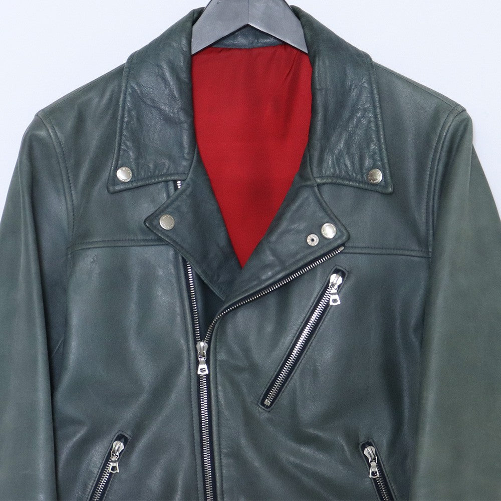 UNIFORM EXPERIMENT Double Riders Leather Jacket Gray Size 1