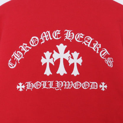 CHROME HEARTS Y NOT Cemetery Cross Sweatshirt Red Size L