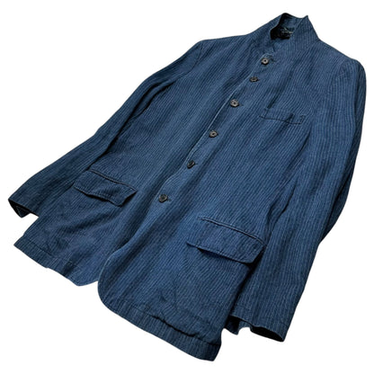 YOHJI YAMAMOTO POUR HOMME Indigo Striped Jacket Size 3