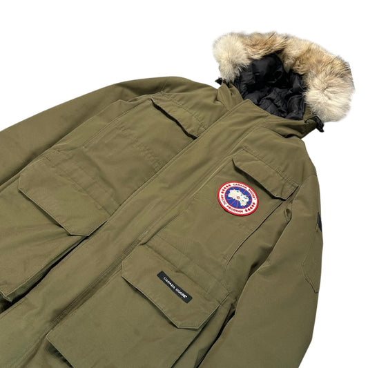 CANADA GOOSE Citadel Coyote Fur Down Military Green Size S